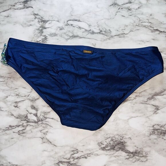NWT Antonio Melani Women Navy Paisley Bikini Bottom Lg Bathing Suit Beach Pool - Picture 3 of 3